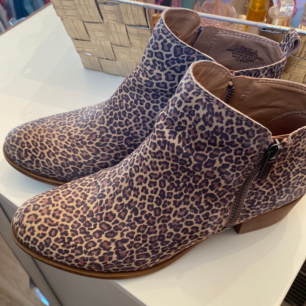 Lucky brand leopard booties